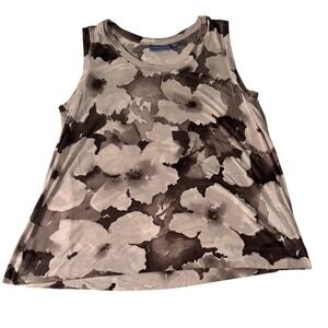 Vera Wang Floral Tank Top Sleeveless Casual Comfy‎ Everyday Top Size M